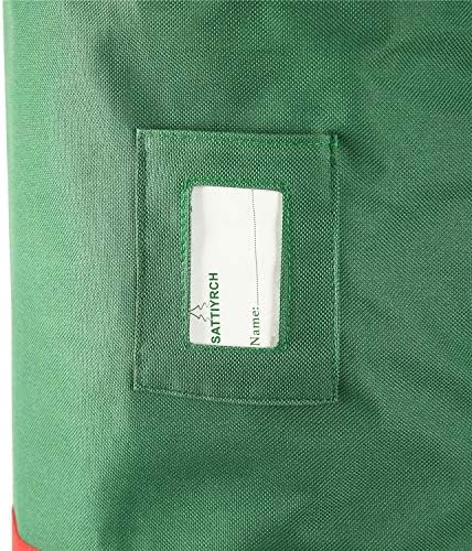 Sattiyrch Božić pakovanje papir za čuvanje Bag - suza dokaz 600D platno UnderBed poklon Wrap Organizator Bag odgovara 20 Rolls 40 inch & traka držač,Dual patentni zatvarači & Carry ručke, zelen