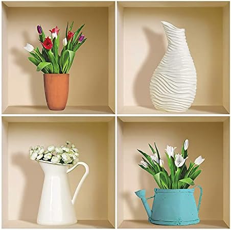 Baby Announcement 3D simulacija trodimenzionalne vaze zidne naljepnice dnevni boravak trijem PVC ukrasne naljepnice biljke cvijeće samoljepljivi papir lažni prozori naljepnice prstenovi za sliku
