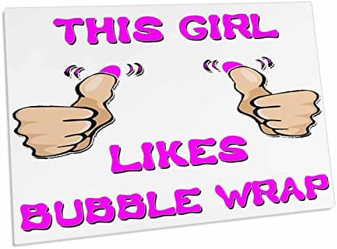 3dRose ova djevojka voli Bubble Wrap - Desk Pad Place Mats