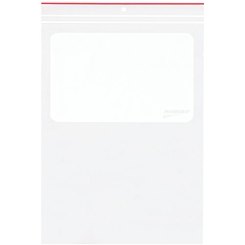Aviditi Minigrip® Premium Red Line™ 6 x 9 Reklozibilni Zipper bijeli blok plastične Poli kese sa rupama za vješanje, 4 Mil, čiste, za sortiranje i organiziranje s velikim područjem za upis za označavanje,