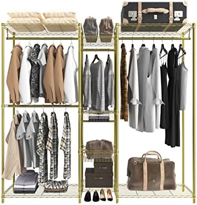 Xiofio 6-slojni stalak za odjeću za teške uvjete rada, metalni stalak za odjeću,Organizator za odlaganje