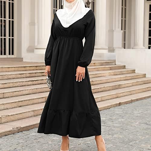 Dame muslimanske haljine haljina haljina islamska ženska konzervativna abaya maxi kaftan haljina dugih rukava