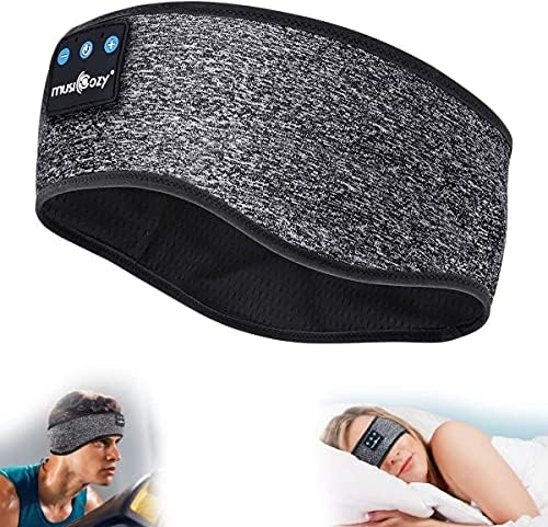 Musicozy slušalice za spavanje Bluetooth traka za glavu, 3D prozračna za spavanje maska ​​za spavanje Light blokiranje meko cool svilene poklopce za oči za putničke ured za noćno spavanje, pakovanje od 2