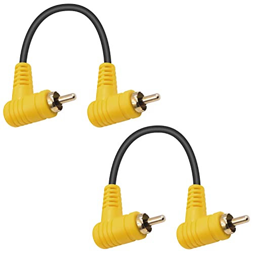 Duttek 90 stupnjev kabel za subwoofer RCA, 2 pakovanje dvostruko desni kut muški RCA audio produžni kabel