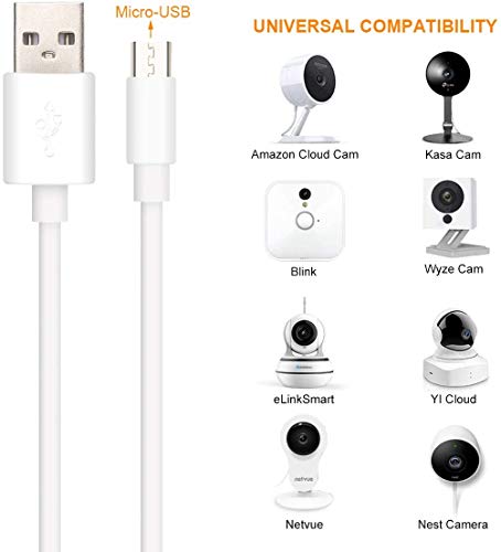 25ft USB ekstenzije kabela za napajanje za bežičnu kućnu sigurnosnu kameru, KASA CAM, WYZE Cam, Yi Cloud, Netvue, Furbo Dog, treperi, Idi Cloud Cloud Oculus Go