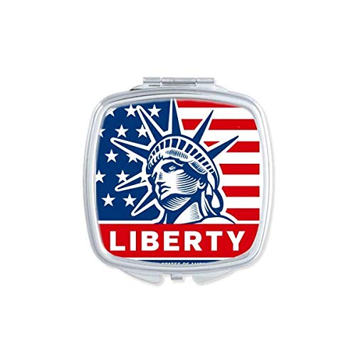 Američka Zastava Sa Ogledalom U Obliku Kipa Slobode Prijenosno Kompaktno Džepno Šminkanje Dvostrano Staklo