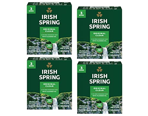 Irski Proljetni Dezodorans Sapun Original Bar, Broj 3 3,75 Unce, 4 Pakovanja, Ukupno 12 Bara