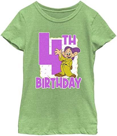 Disney Snow White Dopey 4. rođendan djevojke Heather T-Shirt