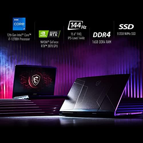 MSI Pulse GL66 15.6& 34; FHD 144Hz Gaming Laptop: Intel Core i7-12700h RTX 3070 16GB 512GB NVMe SSD,