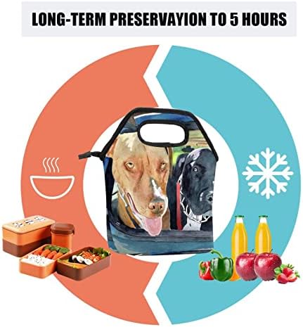 GUEROTKR torba za ručak za muškarce, izolovana kutija za ručak, kutija za ručak za odrasle,uzorak životinjskog psa