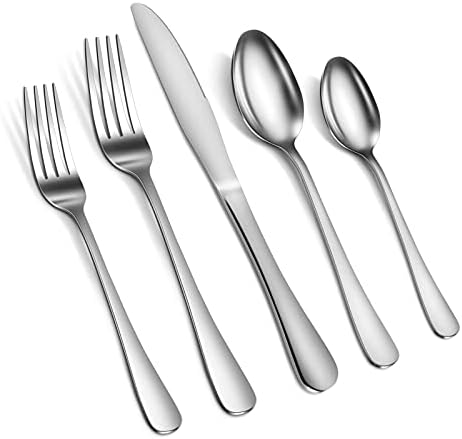Set srebrnog posuđa za 4, Set ravnog posuđa od 20 komada servis za 4, Set posuđa za jelo od nerđajućeg