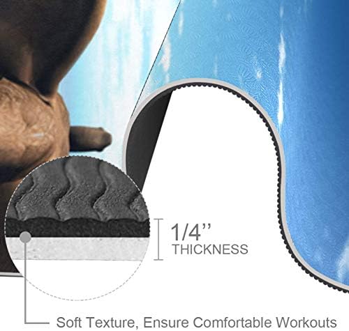 Siebzeh Funny elephant Beach Travel Coconut Tree Premium Thick Yoga Mat Eco Friendly gumeni Health&fitnes