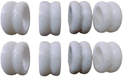 OMC ručno rađeni mramorni prstenovi za salvete od 8 ruku rezbareni bijeli mramorni prsten za salvetu Zigzag dizajn oblika elegantnog dekora za podešavanje tablice za večeru
