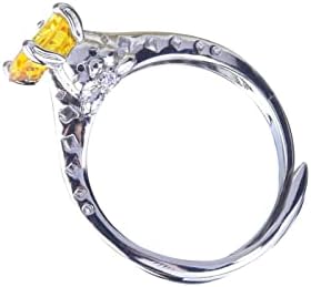 Tanki prstenovi za žene luksuzne i dizajn slatki žuti dijamantni zečji prsten cirkon simpatični