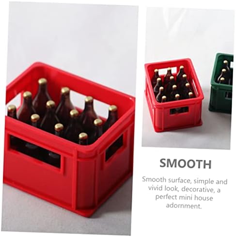 Toyvian box mini imitacija pivskih oblika igračaka pivski sandučić Modeliranje ukrasa Mini pivskim kutijom Statua Pribor Resin osjetljiv crveni