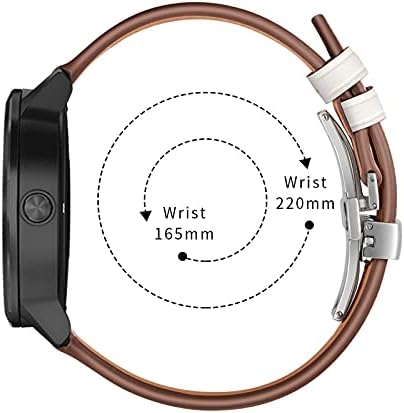 Adirmi Watch Bands Kompatibilni za Garmin Vivoactive 3 / Vivomove HR, kompatibilan 20 mm pametnih satova sa kopčom od nehrđajućeg srebra, izdržljivi modni povremeni originalni kožni satovi kože