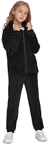 Veliki duks za djevojčice TrackSit 2 komada odijela Velvet Velur Active Wear zip-up hoodie duksevi znojne odijela
