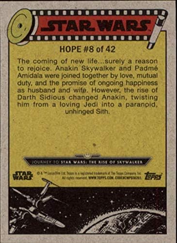 2019 TOPPS STAR WARS Putovanja za uspon Skywalker Silver # 8 PADME-ove velike prodajnjske kartice