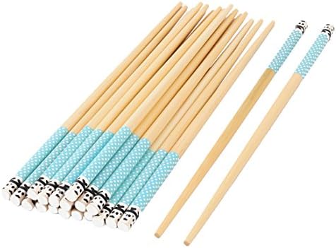 Ruilogod Bamboo Dot Print Kuhinjski rezanci štapići za hranu dužine 24cm 10 pari svijetloplave (id: 0f3