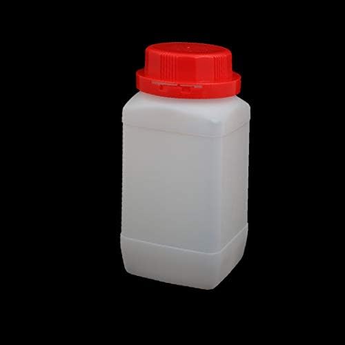 X-DREE 650ml crveni poklopac bijeli plastični kvadratni rezervoar za skladištenje boca reagensa (Botella de reactivo de muestra de contenedor de almacenamiento de sellado cuadrado plástico BLANC-o BLANC-o