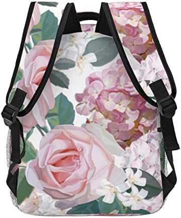 Koolr Pink ruža hidrangea Tisak Lagani ruksak Muškarci Ženski Klasični ruksak za laptop laptopa za posao,