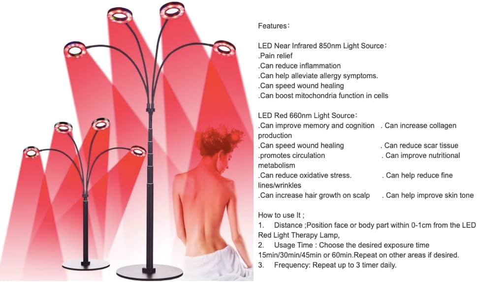 Miggmm crvena terapija svjetla, 30 -78 Visina, u blizini infracrvene 850nm i duboka svjetlosna