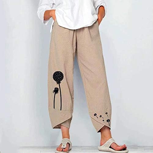Gufesf ženske ljetne kratke hlače od pamučnog platna Capris široke Harem hlače s džepovima lanene