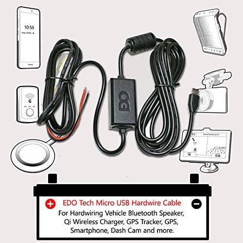 EDO Tech Ultra Compact Micro USB Direct Hardwire Car kabl za napajanje komplet za GPS Tracker Navigator Bluetooth zvučnik Qi bežični punjač Dash Cam DVR