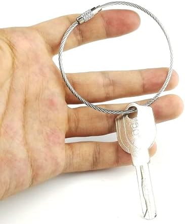 1set EDC privjesak za ključeve konop žica od nerđajućeg čelika kabel Loop Screw Lock Gadget prstenasti privjesak