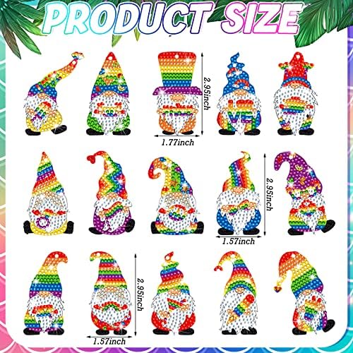Kigeli 15 kom. Lgbt gay pride gnome ornament prides dugih dijamantskih boja 5D LGBT mini šareni