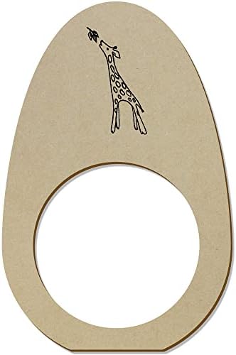 Azeeda 5 X 'Giraffe posezanje za lišće drvene prstenove / držači / držača salvete