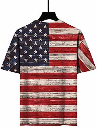 Annhoo Neovisnosti Dan zastava Star Print TOP za tinejdžeru Kratki rukav Crew Crt Casual Striped Tops Košulje