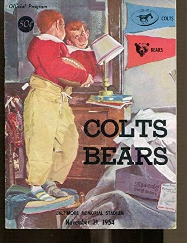 1954. Baltimore Colts V Chicago Bears program 11/21 Ex 54609 - NFL programi