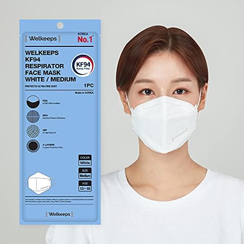 Welkeeps Kf94 maska za lice 30 pakovanja 4-slojna Filterska maska sa 3stepenim ergonomskim dizajnom za