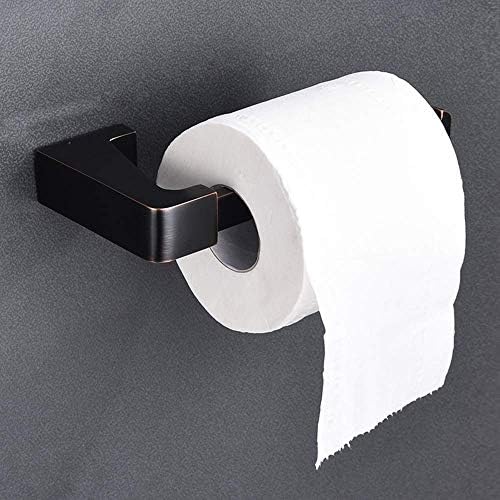 Xjjzs papirnati ručnik držač - ulje trljanje brončano toaletni papir držač papira ulje trljanje brončane kupaonice dodaci za toaletni kolut papir, zidni montirani, prekriven