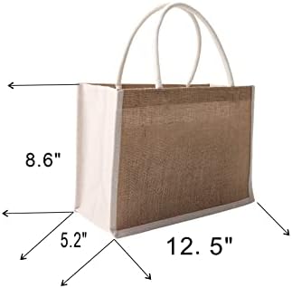 MEIANJU torba od Jute prirodna torba od Jute za višekratnu upotrebu sa ručkama poklon torba za kupovinu za svadbene