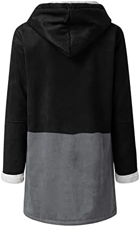 Ženski zimski kaput plus veličina patchwork plus baršunasti gornji ručni kopča džepovi kaputi s kapuljačom
