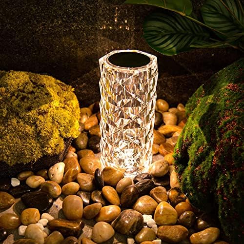 Pendtlit Kristalna stolna lampa, 3 boje koja mijenja Rose Diamond noćno svjetlo, LED USB lampa za noćni