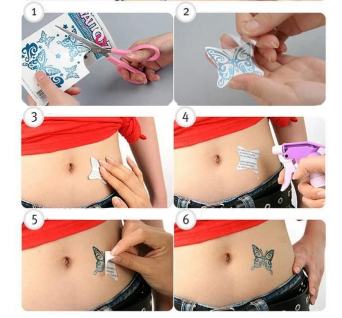 5 kom tattoo naljepnice Tattoo cvjetni ljiljan clavicle realističan vodootporan zglob mali svjež