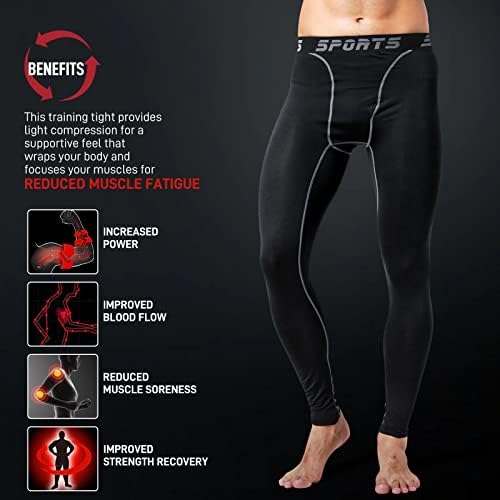 Tesuwel kompresijske hlače od 1 ili 2 paketa za muškarce Cool Dry Basketball Athletic Workout hulahopke za