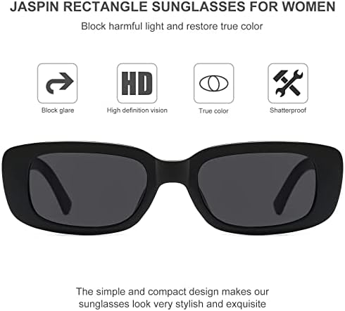 Jaspin pravougaone naočare za sunce za žene i muškarce trendi Y2K Retro 90s naočare za sunce UV400 zaštita Cool kvadratni okvir