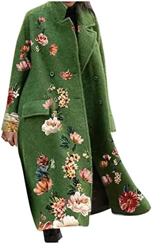 QFVZHY ženska jakna od runa puna zip modni čvrsti džep u boji dugih rukava rever vuneni kaput zimski kaputi
