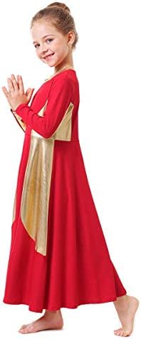 Afavoj pohvale plesne haljine za djevojke obožavanje liturgijskog lirskog plesnog odjeća labava fit metalik