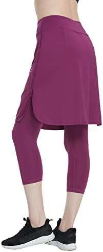 Cityoung Capri sa suknjom u prilogu za žene atletska suknja sa gamašima suknje Skromne suknje za žene