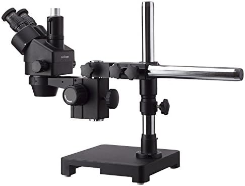 AmScope 7x-45x Crni Trinokularni Stereo Zoom mikroskop na postolju sa jednom rukom sa 80-LED prstenastim svjetlom za teške uslove rada & amp ;18MP USB3.0 digitalna kamera