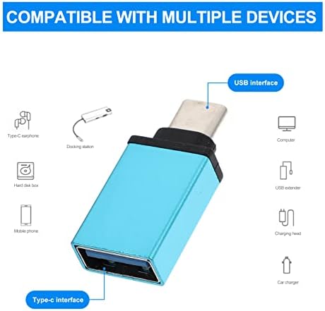 Solustre USB adapteri 6pcs Metal Blue adapter Tip pretvarača - za koristan telefon C. Tip priključka USB do