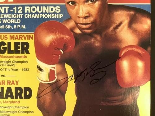 Marvin Hagler potpisao bobove 22x14 4/6/87 Boks šećer Ray Leonard Auto PSA - Fotografije Boxing