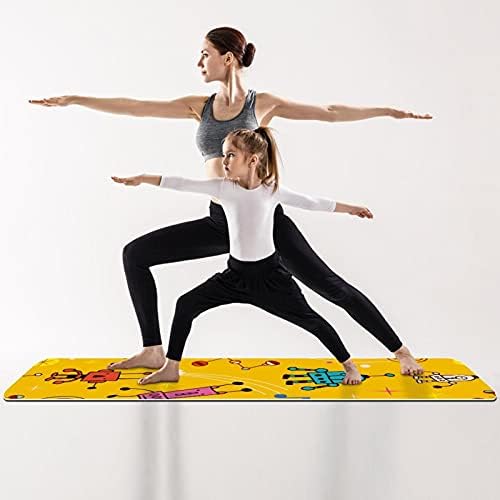 Yoga Mat Robot žuta ekološka neklizajuća podloga za fitnes vježbe za Pilates i vježbe na podu