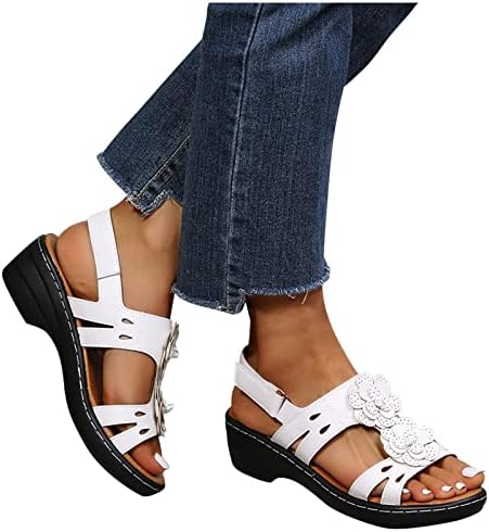 Ležerne prilike sandale za žene Modni cvijet Kombadno papučice otvorene nožne sandale dame cipele na platformi