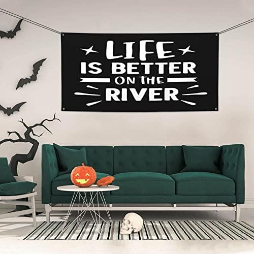 Život je bolji na riječnim banerima i znakovima, banner za odmor za pozadinu Backdrop banner za unutarnji